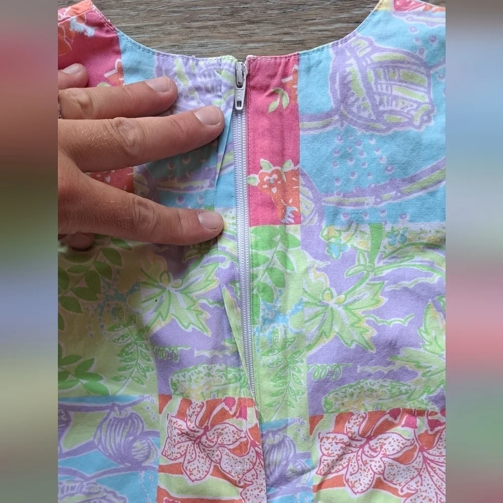 Lilly Pulitzer Size 4 Patchwork Shift With Pockets and Side Bows